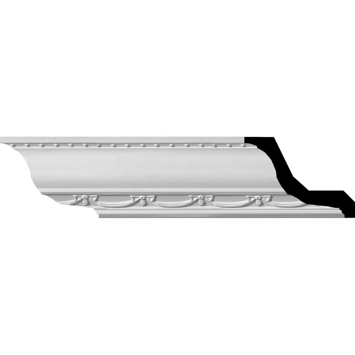 Federal Crown Moulding, 3"H x 3 5/8"P x 4 5/8"F x 94 1/2"L, (2 3/4" Repeat)