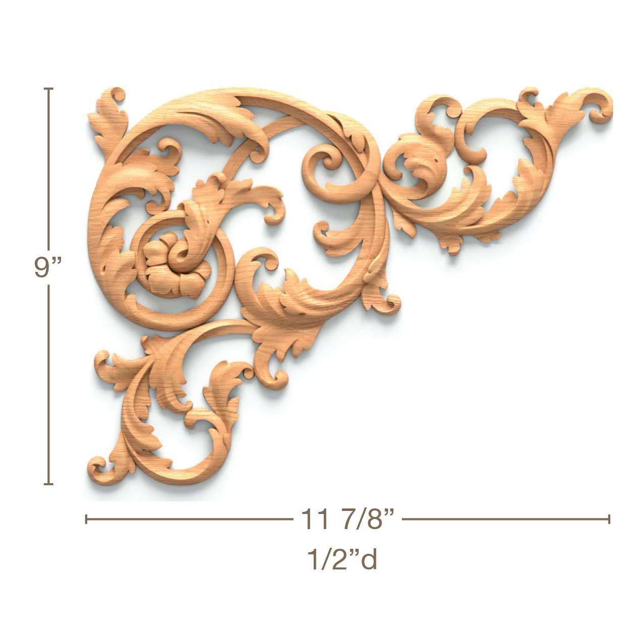 Filigree Acanthus Scrolls Pair, 11 7/8"w x 9"h x 1/2"d, SPECIAL ORDER