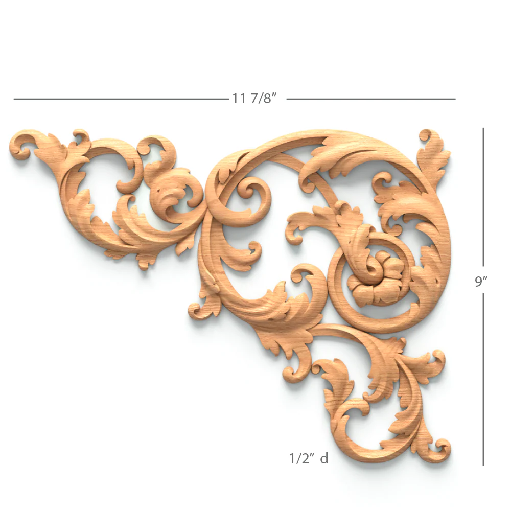Filigree Acanthus Scrolls Pair, 11 7/8"w x 9"h x 1/2"d, SPECIAL ORDER - Image 2