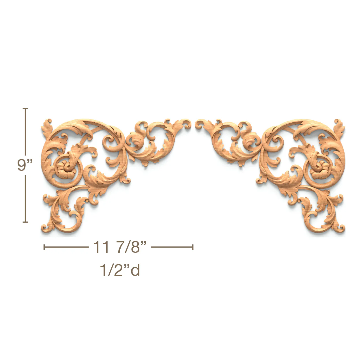 Filigree Acanthus Scrolls Pair, 11 7/8"w x 9"h x 1/2"d, SPECIAL ORDER - Image 3