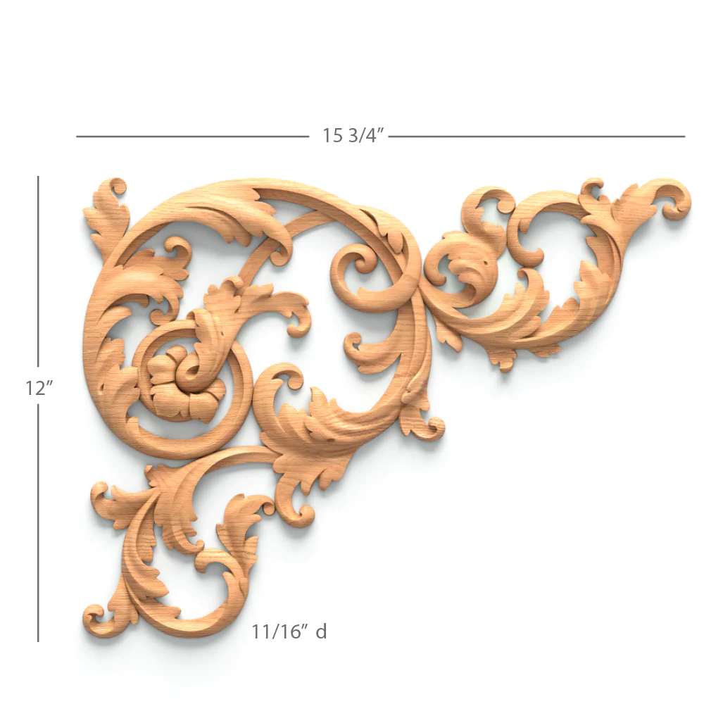 Filigree Acanthus Scrolls Pair, 15 3/4"w x 12"h x 11/16"d, SPECIAL ORDER