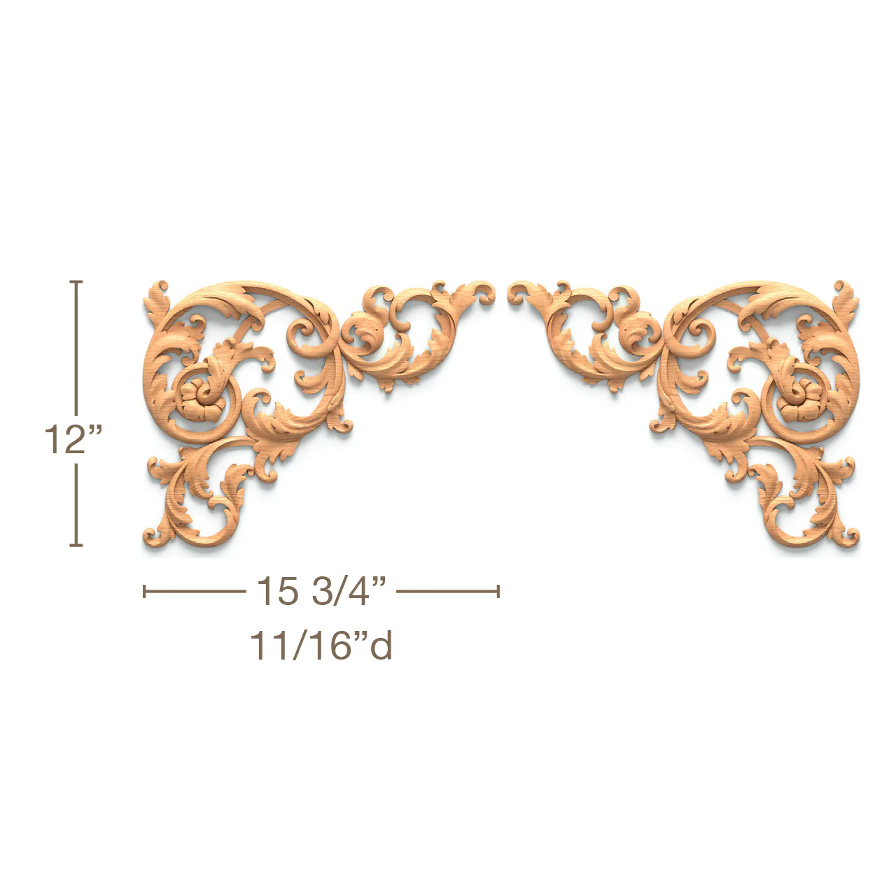 Filigree Acanthus Scrolls Pair, 15 3/4"w x 12"h x 11/16"d, SPECIAL ORDER - Image 3