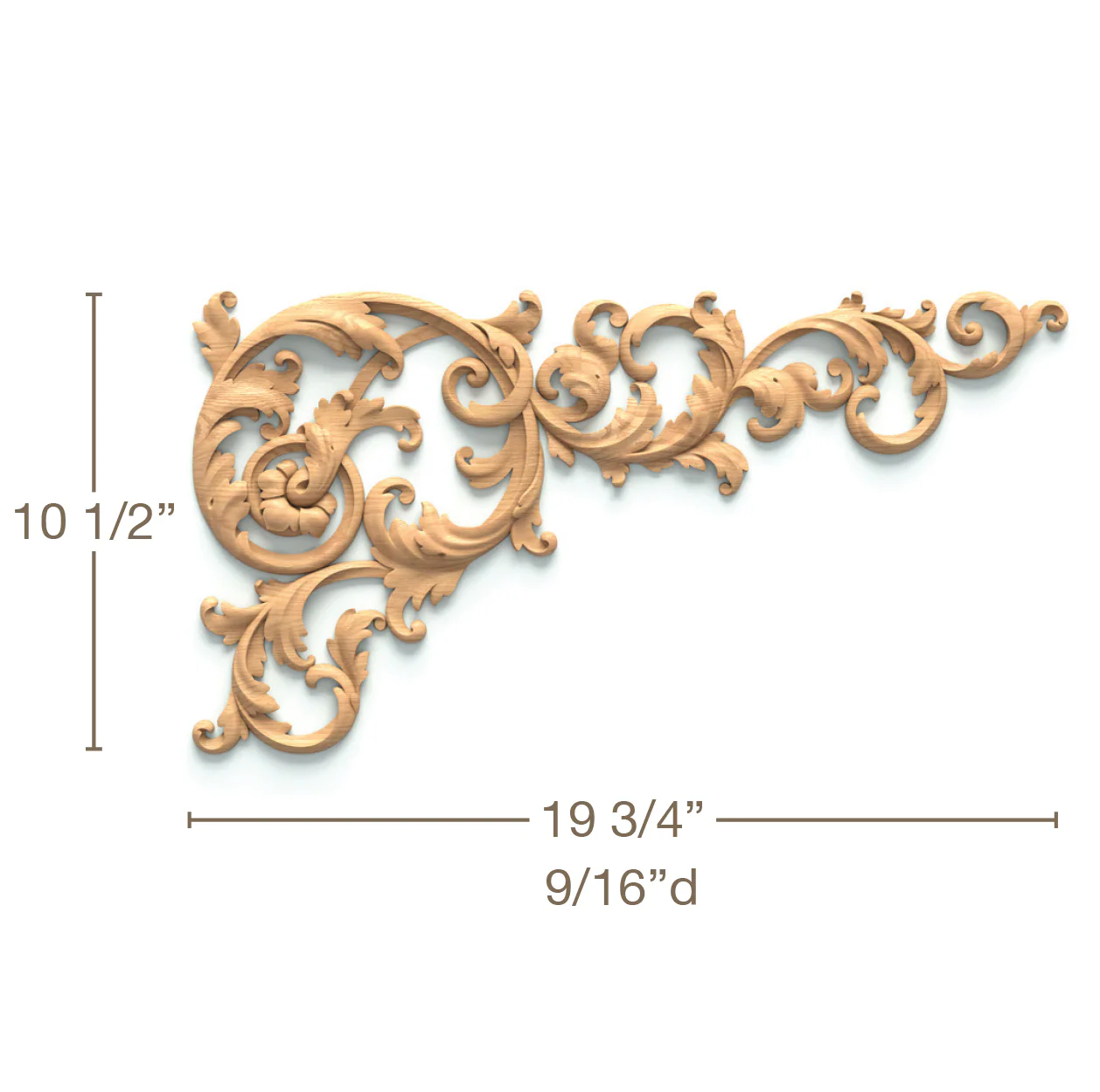 Filigree Acanthus Scrolls Pair, 19 3/4"w x 10 1/2"h x 9/16"d, SPECIAL ORDER
