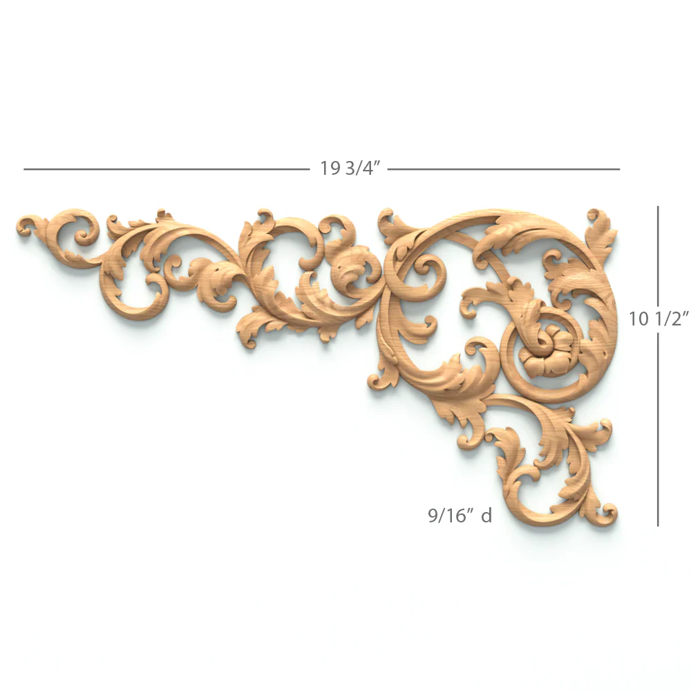 Filigree Acanthus Scrolls Pair, 19 3/4"w x 10 1/2"h x 9/16"d, SPECIAL ORDER - Image 2