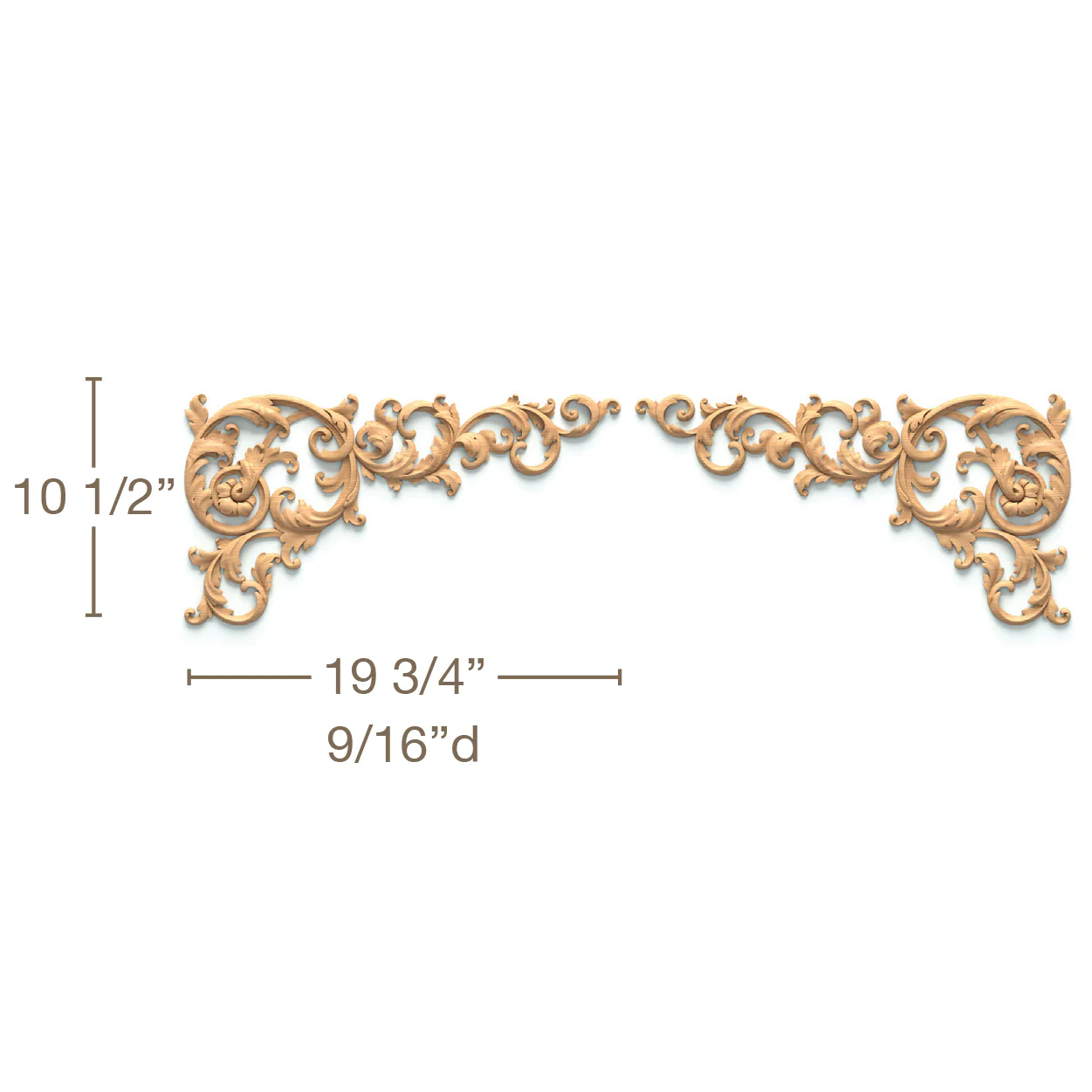 Filigree Acanthus Scrolls Pair, 19 3/4"w x 10 1/2"h x 9/16"d, SPECIAL ORDER - Image 3