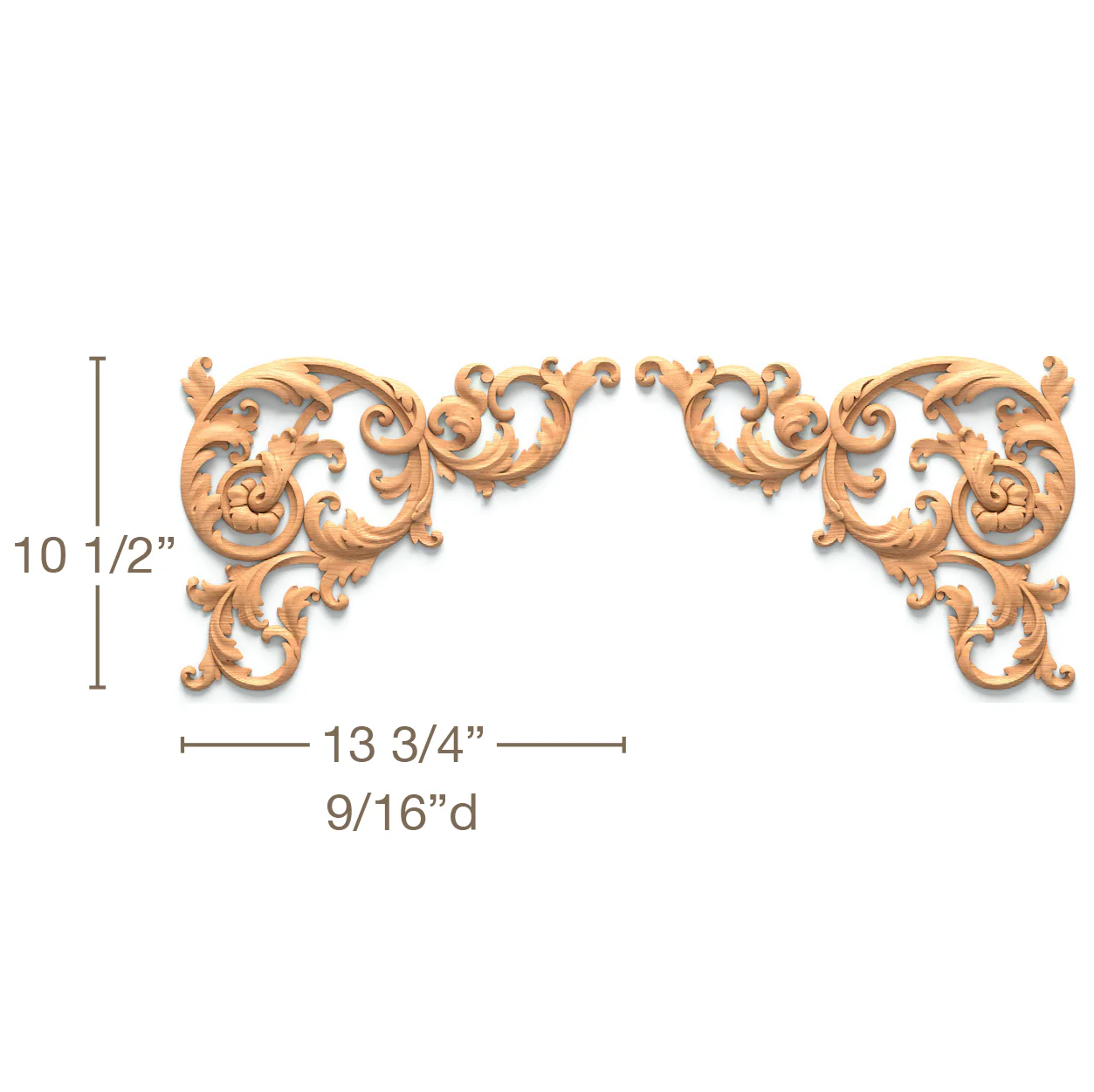 Filigree Acanthus Scrolls Pair, 13 3/4"w x 10 1/2"h x 9/16"d - Image 2