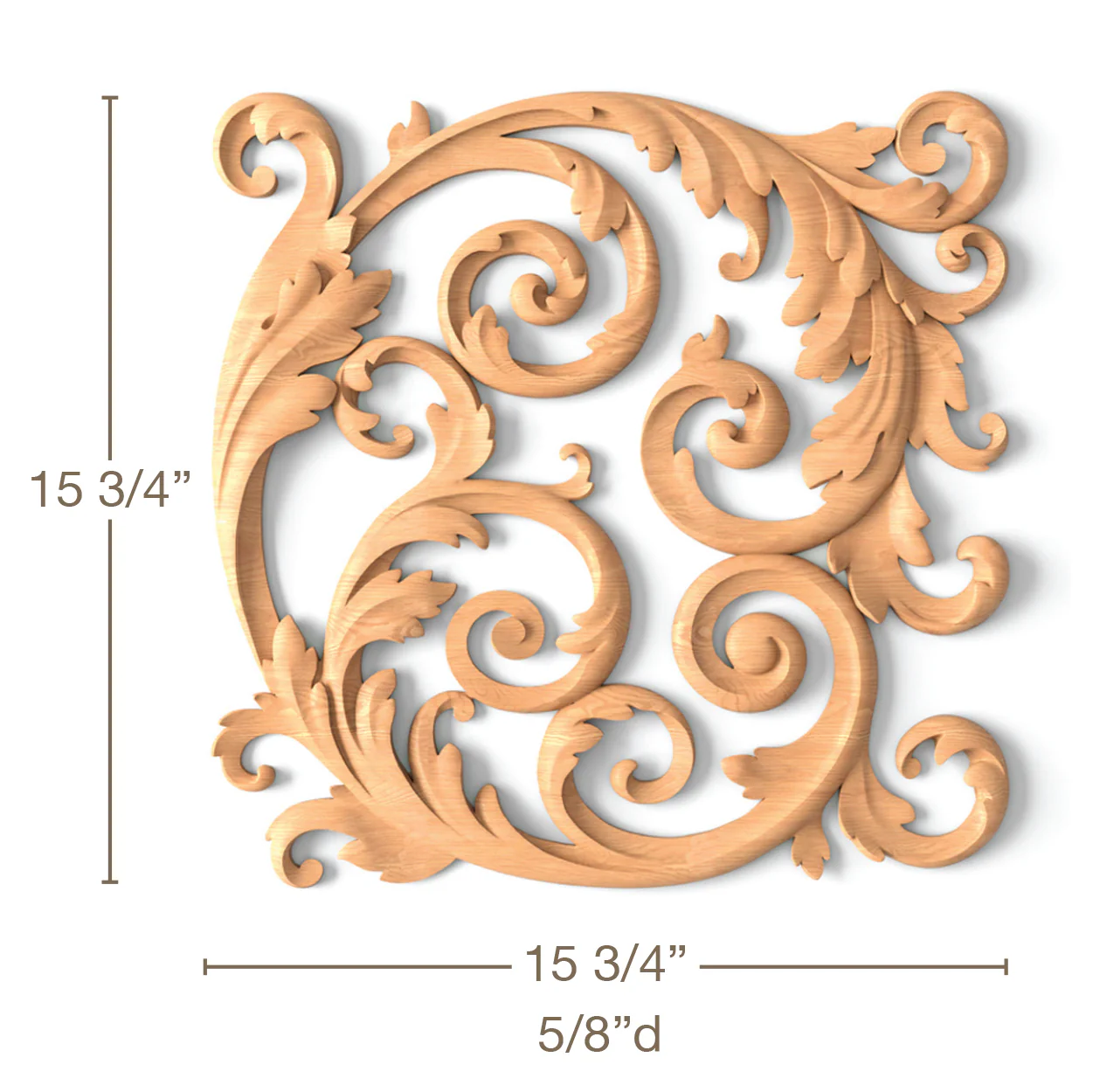Filigree Scrolling Acanthus LR Pair, 15 3/4"w x 15 3/4"h x 5/8"d, SPECIAL ORDER