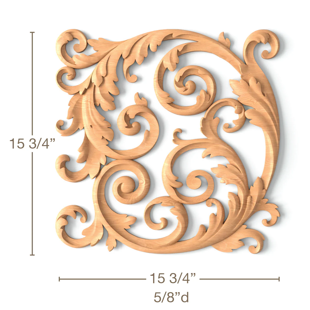 Filigree Scrolling Acanthus LR Pair, 15 3/4"w x 15 3/4"h x 5/8"d, SPECIAL ORDER - Image 2