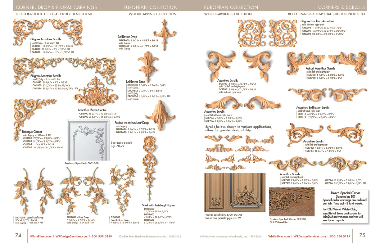Filigree Scrolling Acanthus LR Pair, 15 3/4"w x 15 3/4"h x 5/8"d, SPECIAL ORDER - Image 4