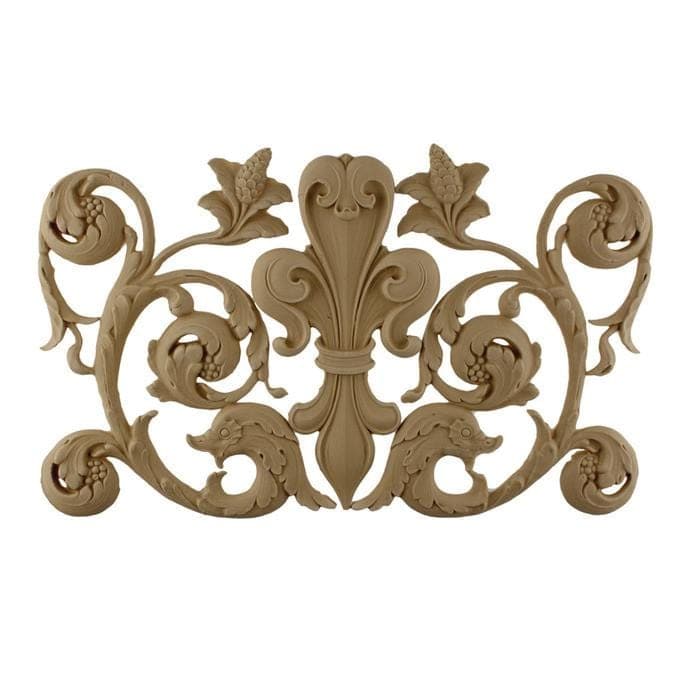 Fleur de Lis w/ Scrolls, 15 3/4"w x 9 3/4"h x 3/8"d, Made To Order, Minimum Order Amount $300