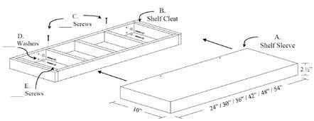 Floating Shelf System, 24"w x 2 1/2"h x 10"d - Image 5