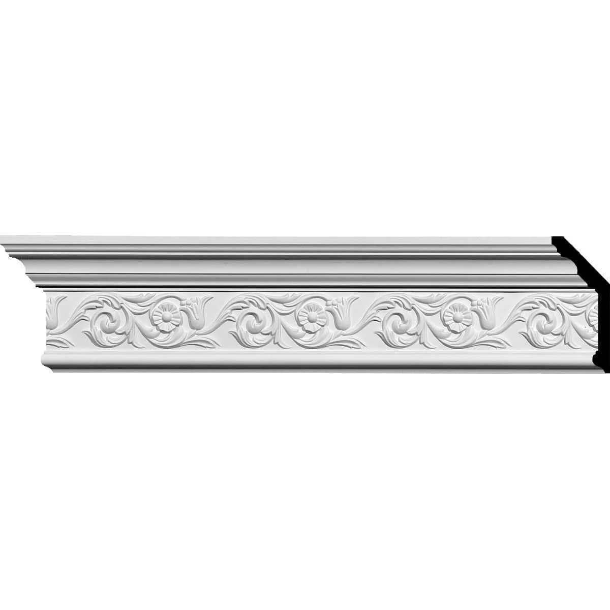 Floral Crown Moulding, 5 5/8"H x 2 1/4"P x 6"F x 94 1/2"L