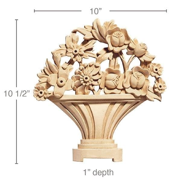 Flower Basket, 10''w x 10 1/2''h x 1''d