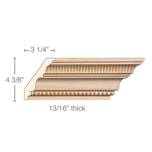 Fluting with Bead, 5 1/2''w x 13/16''d