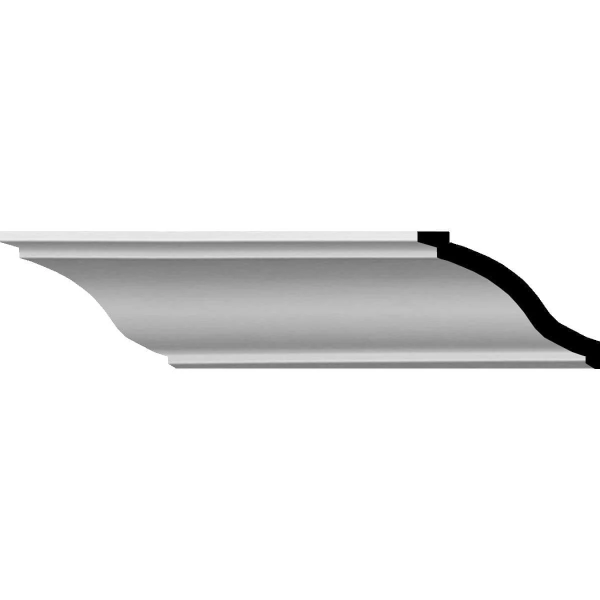 Foster Smooth Crown Moulding, 2 1/8"H x 5 3/8"P x 5 5/8"F x 94 1/2"L