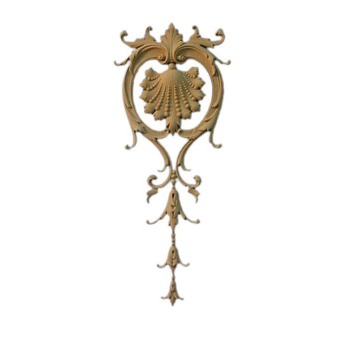 French Renaissance Vertical Design Onlay, 6 3/4"w x 16"h x 1/2"d, Made To Order, Minimum Order Amount $300