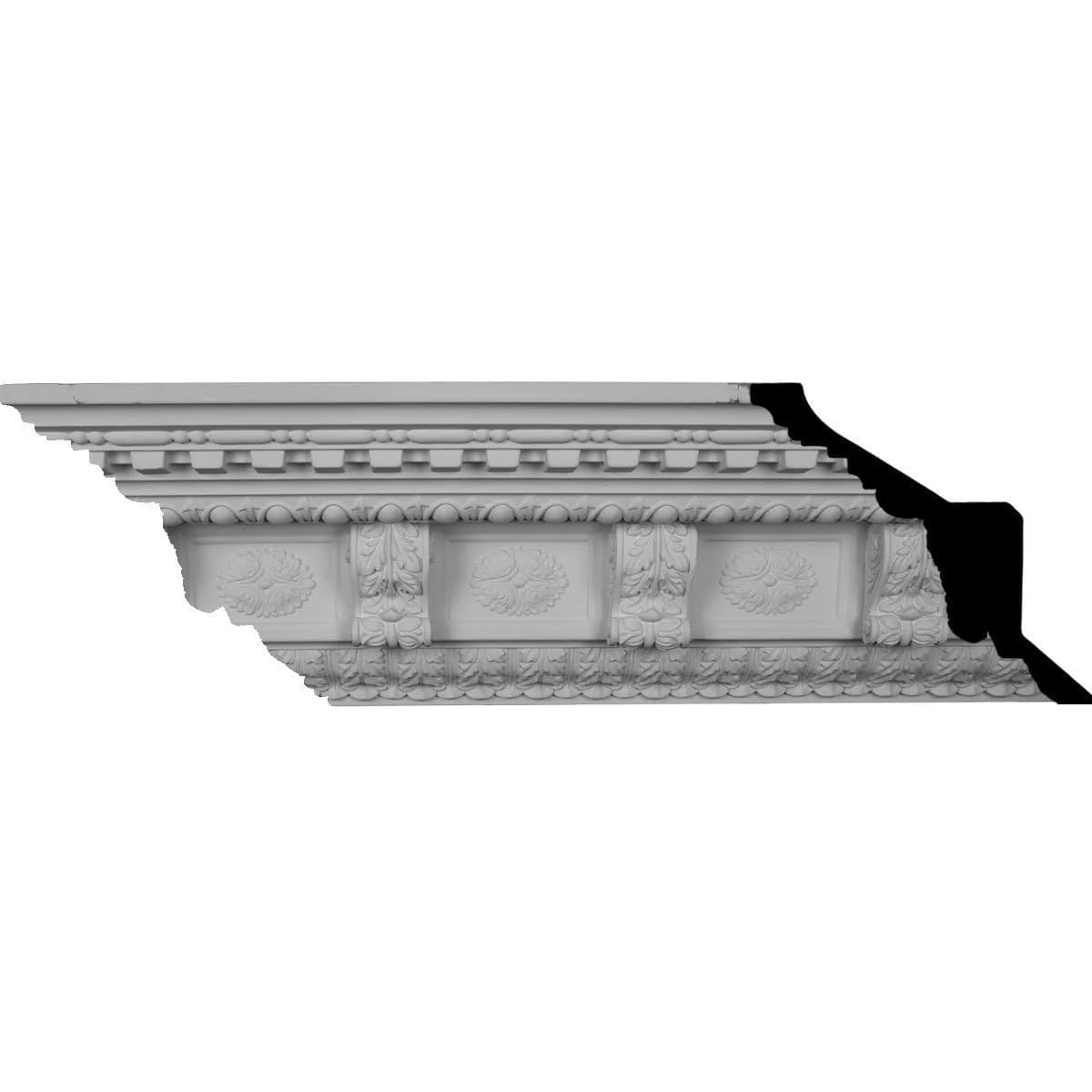 Granada Crown Moulding, 9 7/8"H x 9 3/4"P x 14"F x 94 1/2"L