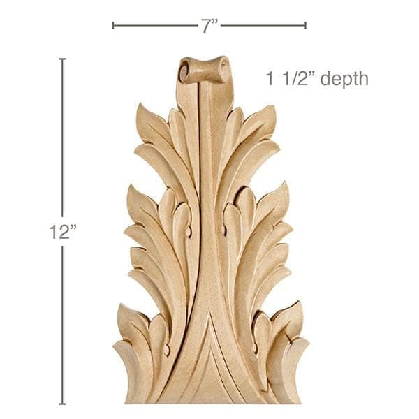 Grand Acanthus Leaf, 7"w x 12"h x 1 1/2"d