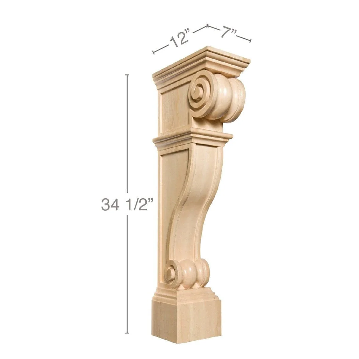 Grand Classic Leg, 7"w x 34 1/2"h x 12"d