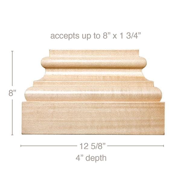 Grand Sq Plynth, 12 5/8"w x 8"h x 4"d