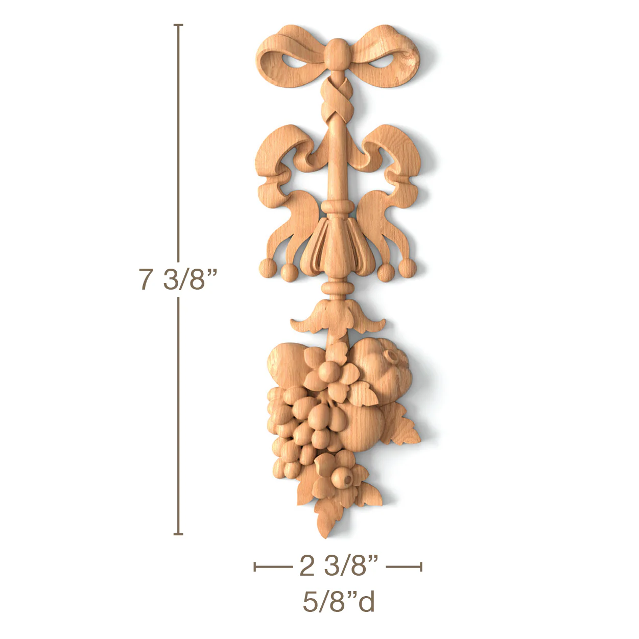 Vineyard Drop, 2 3/8"w x 7 3/8"h x 5/8"d, SPECIAL ORDER (3-6 Weeks)