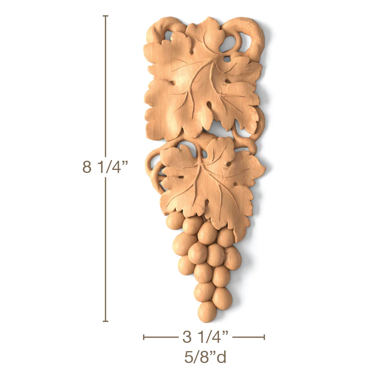 Vineyard Drop Pair, 3 1/4"w x 8 1/4"h x 5/8"d, SPECIAL ORDER (3-6 Weeks)