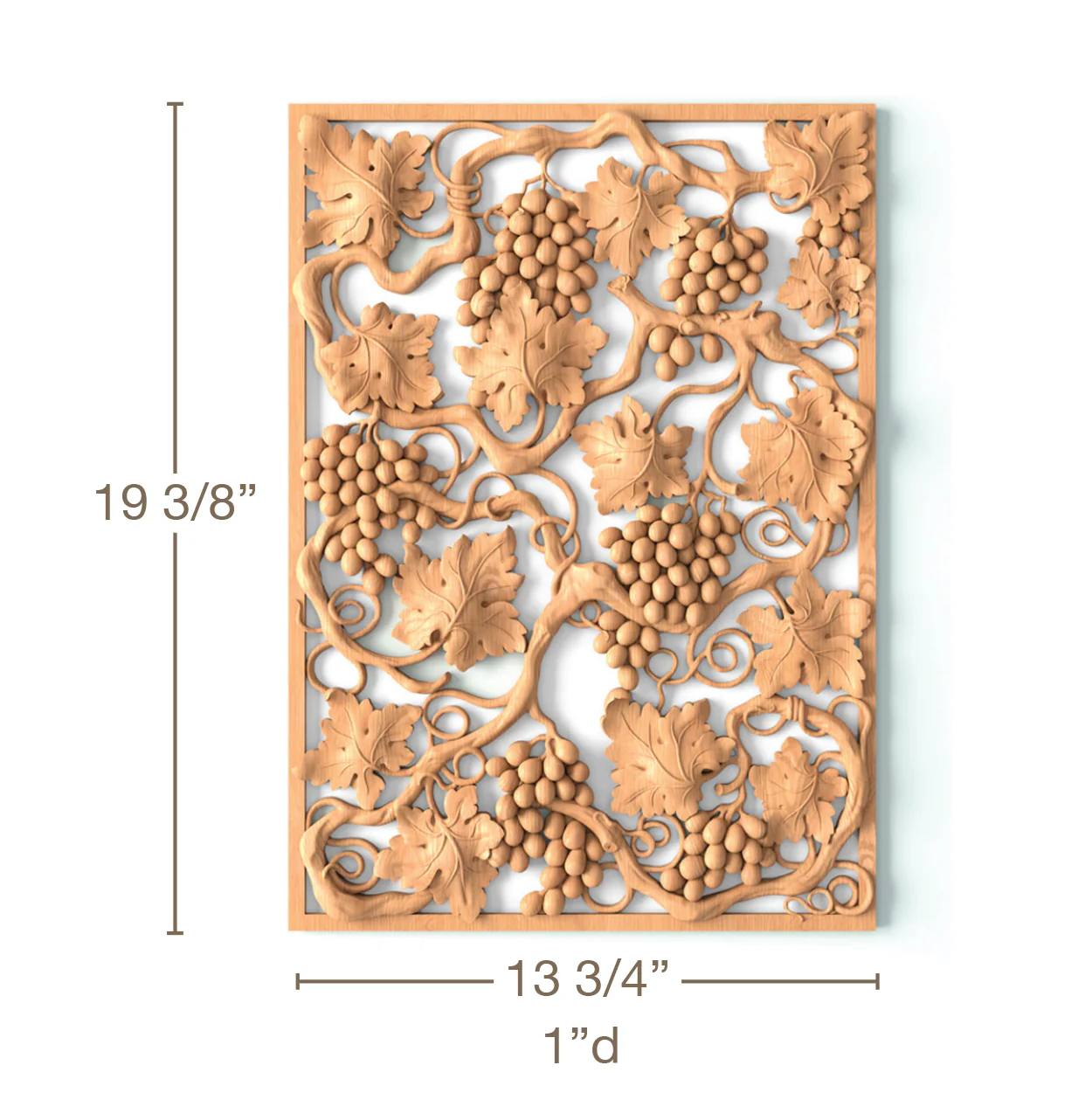 Vineyard Pierced Panel, 13 3/4"w x 19 3/8"h x 1"d, SPECIAL ORDER (3-6 Weeks)