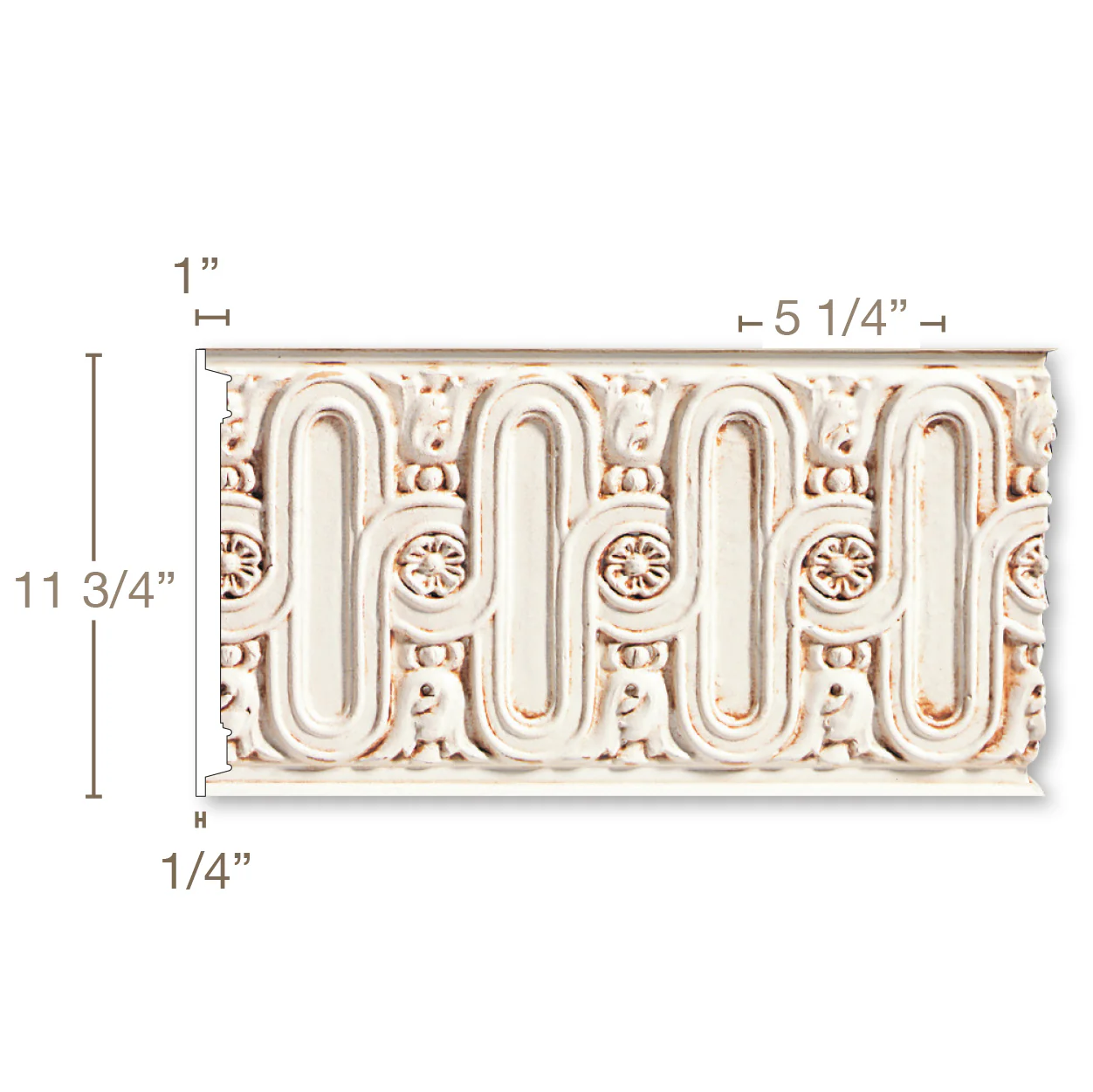 X-Large Fluting with Bellflowers, 15/16" X 11-3/4" FR, Resin