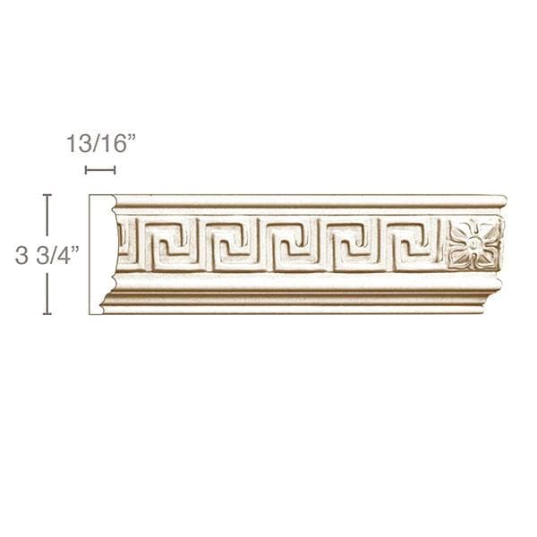 Greek Key with Rosette (Repeats 19 MT=7/8), 3 3/4''w x 13/16''d
