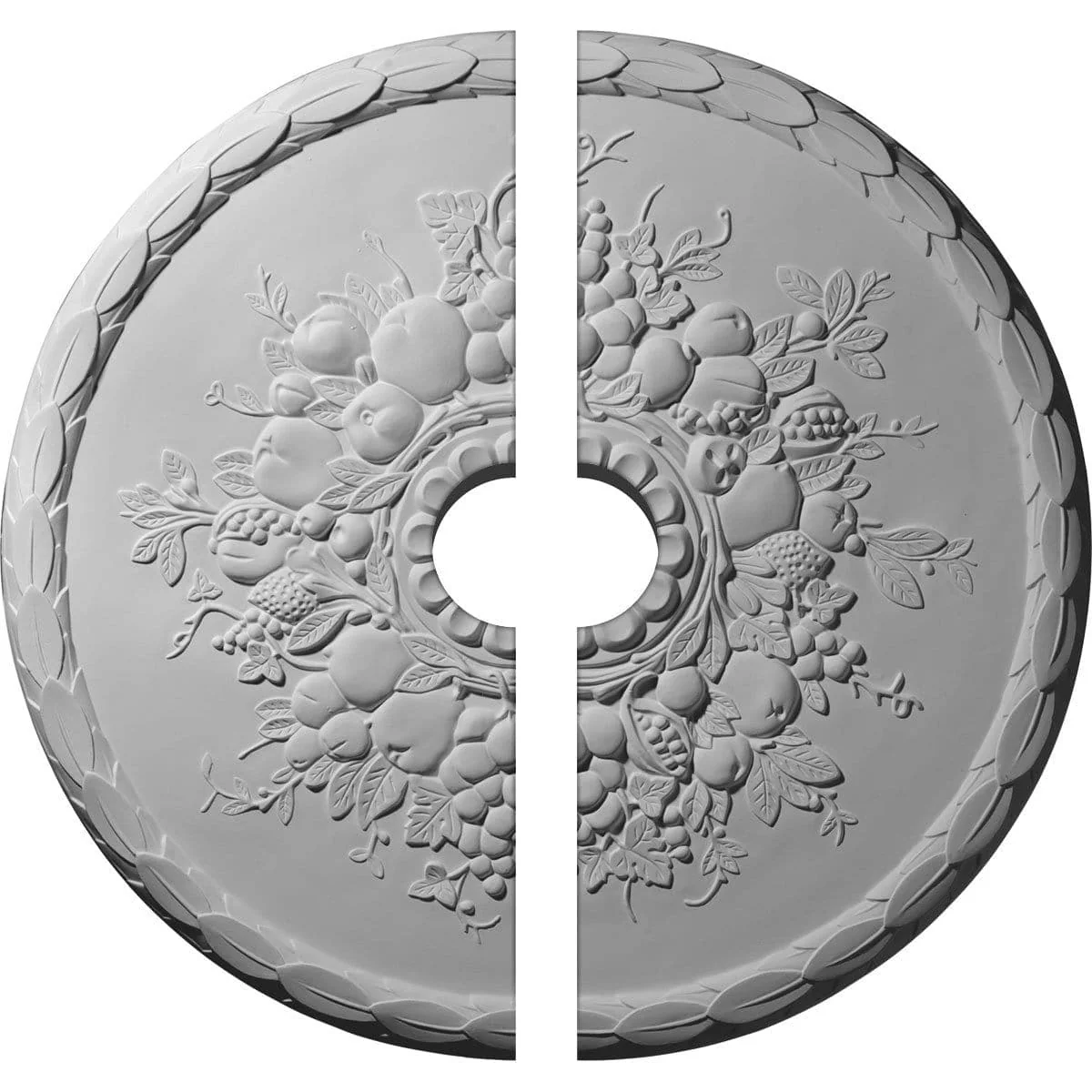 Harvest Ceiling Medallion, Two Piece (Fits Canopies up to 3 1/2")22 1/2"OD x 3 1/2"ID x 1 1/4"P