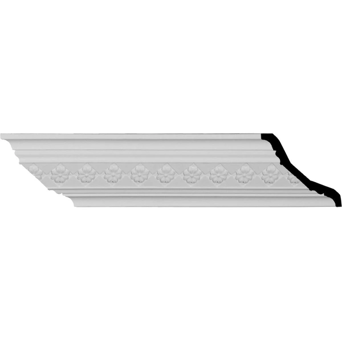 Hurley Crown Moulding, 3 3/4"H x 3 1/4"P x 5 1/8"F x 94 1/2"L, (1 5/8" Repeat)