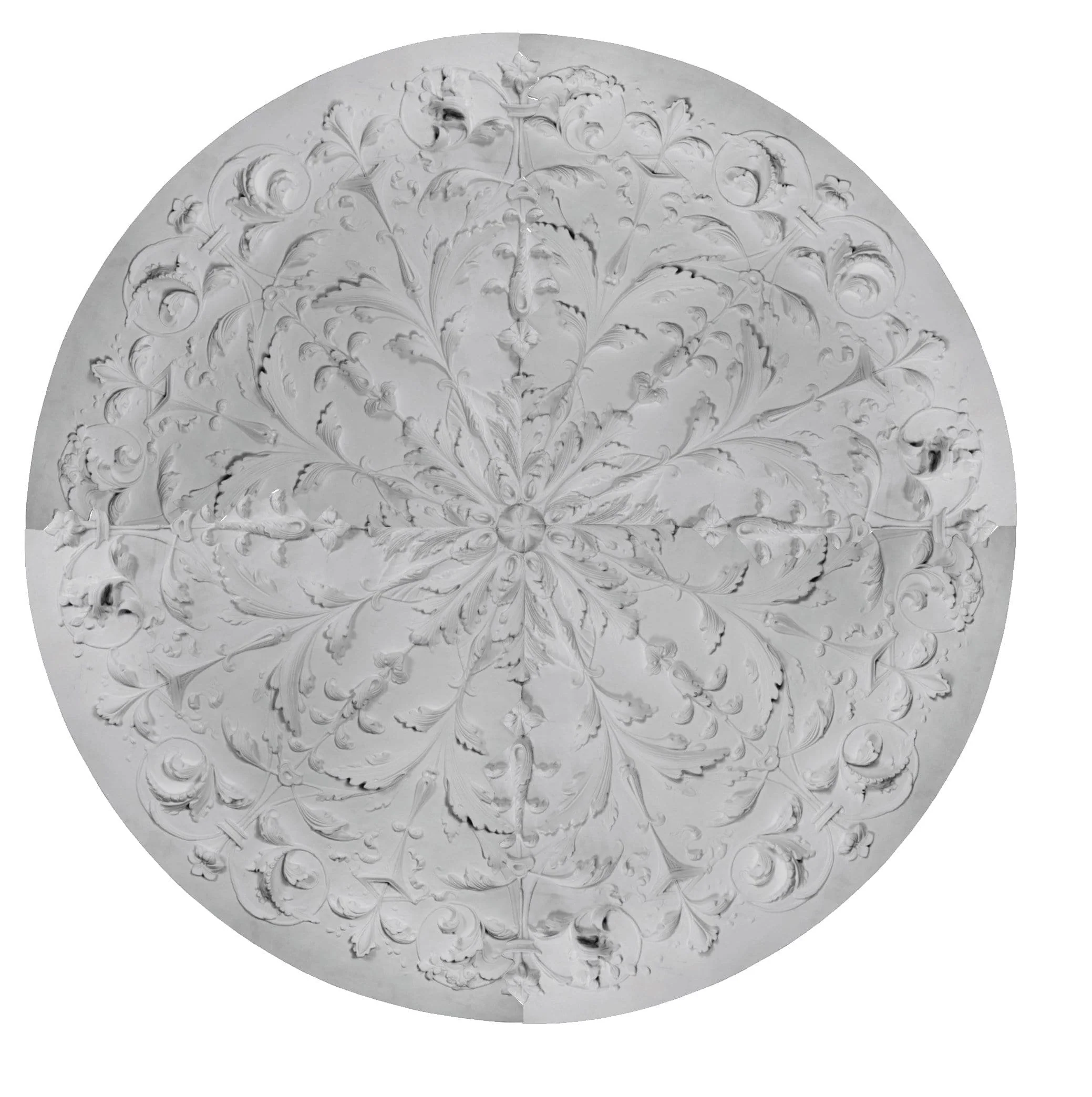 Italian Medallion, Plaster, 66"w x 66"h x 2"d, Sold as 4 pieces. Made To Order
