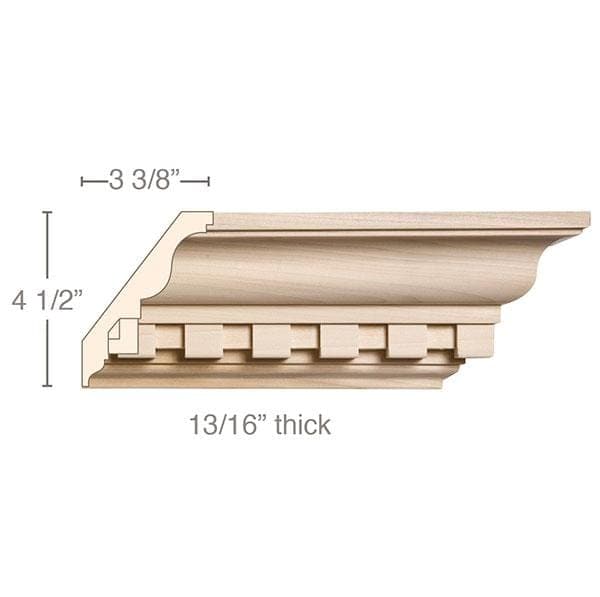 Large Double Cut Dentil, 5 1/2''w x 13/16''d