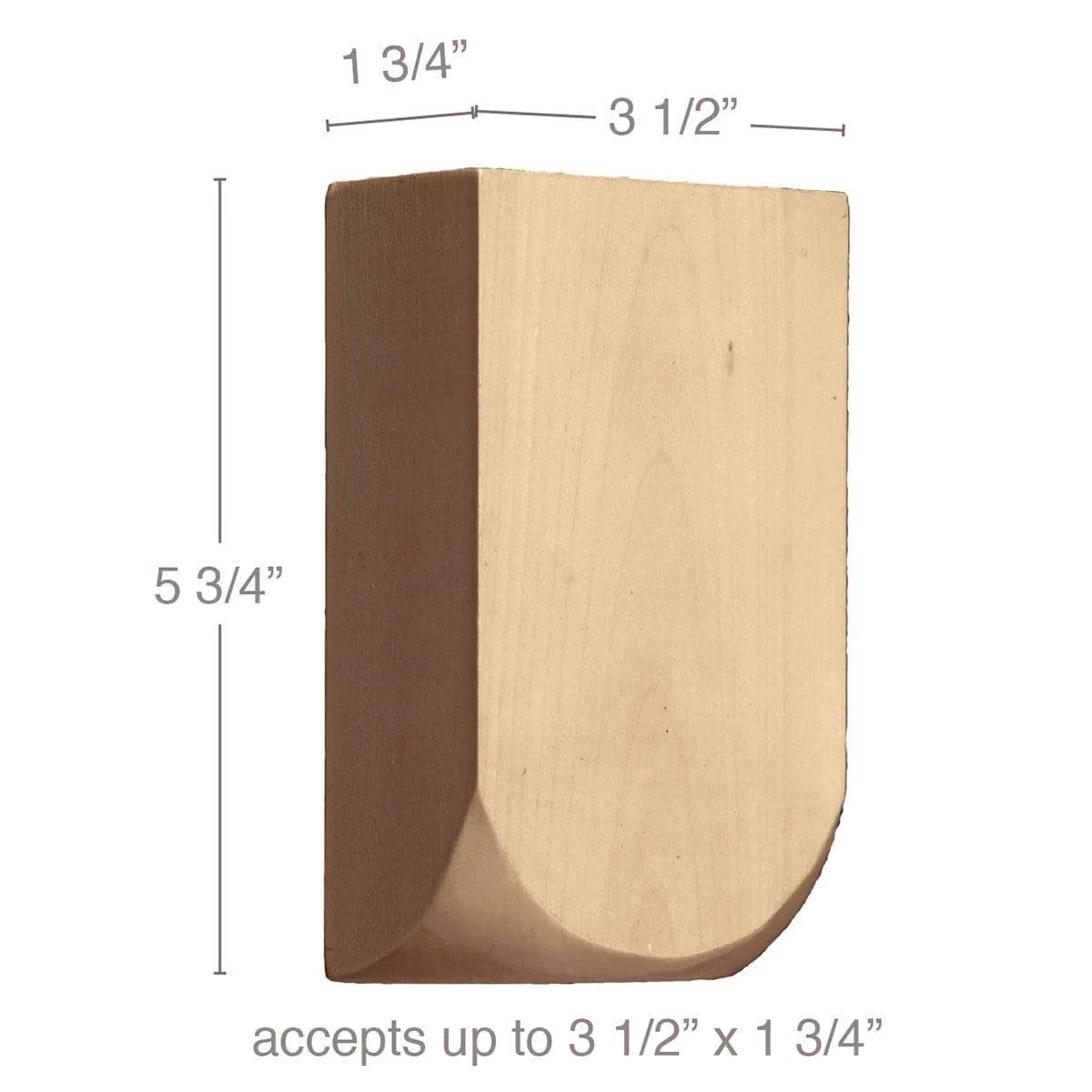 Large End Block, 3 1/2''w x 5 3/4''h x 1 3/4''d, (accepts up to 1"w x 1/2"d), Accepts Large Capitals; Sold 2 per package