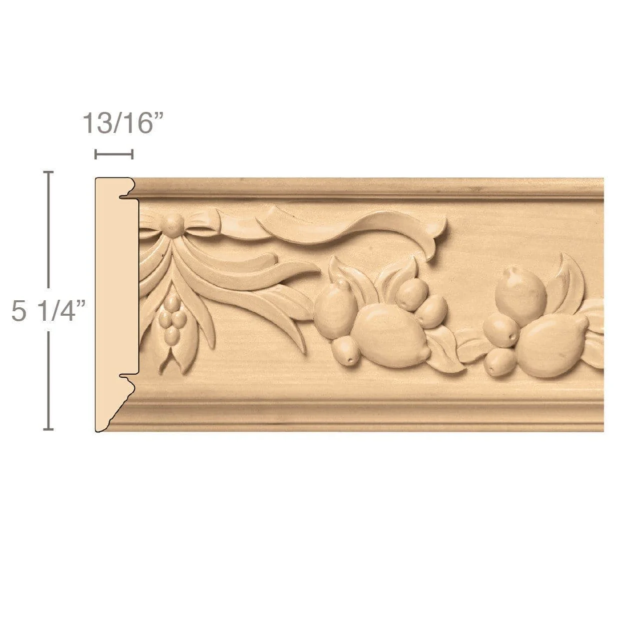 Large Sicilian Frieze (Repeats 15 1/2), 5 1/4''w x 13/16''d x 8' length, Resin is priced per 8' length
