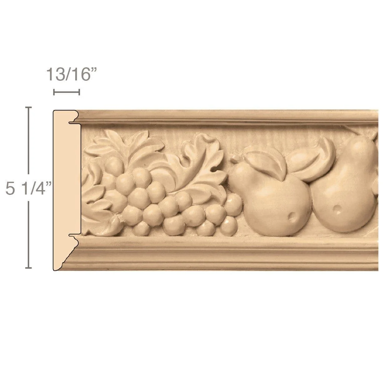 Large Tuscan Country Frieze(Repeats 21), 5 1/4''w x 13/16''d x 8' length, Resin is priced per 8' length