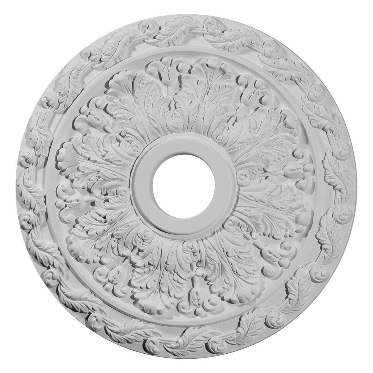 Leaf Ceiling Medallion (Fits Canopies up to 5 5/8"), 19 7/8"OD x 3 5/8"ID x 1 1/4"P