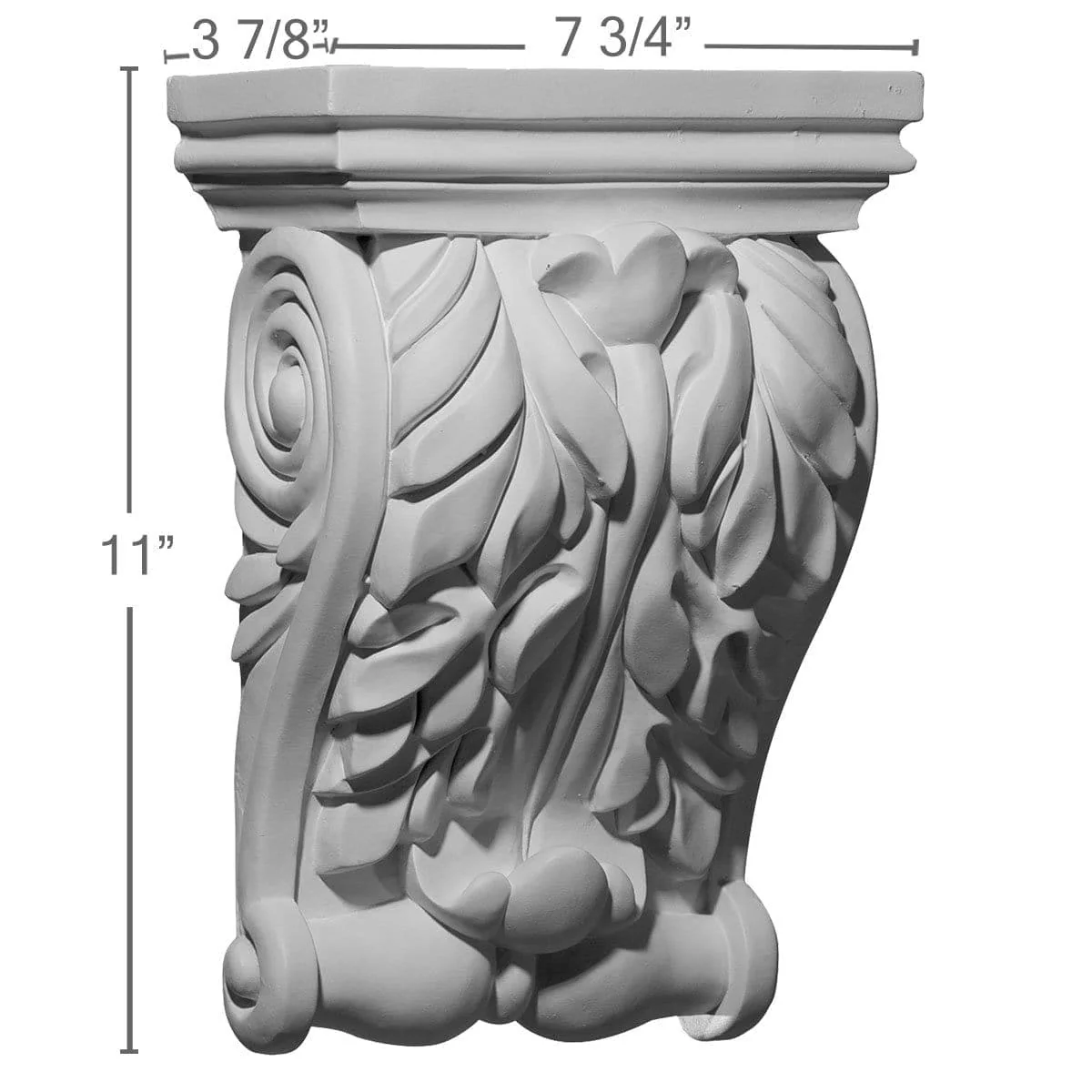 Leaf Corbel, 7 3/4"W x 3 7/8"D x 11"H