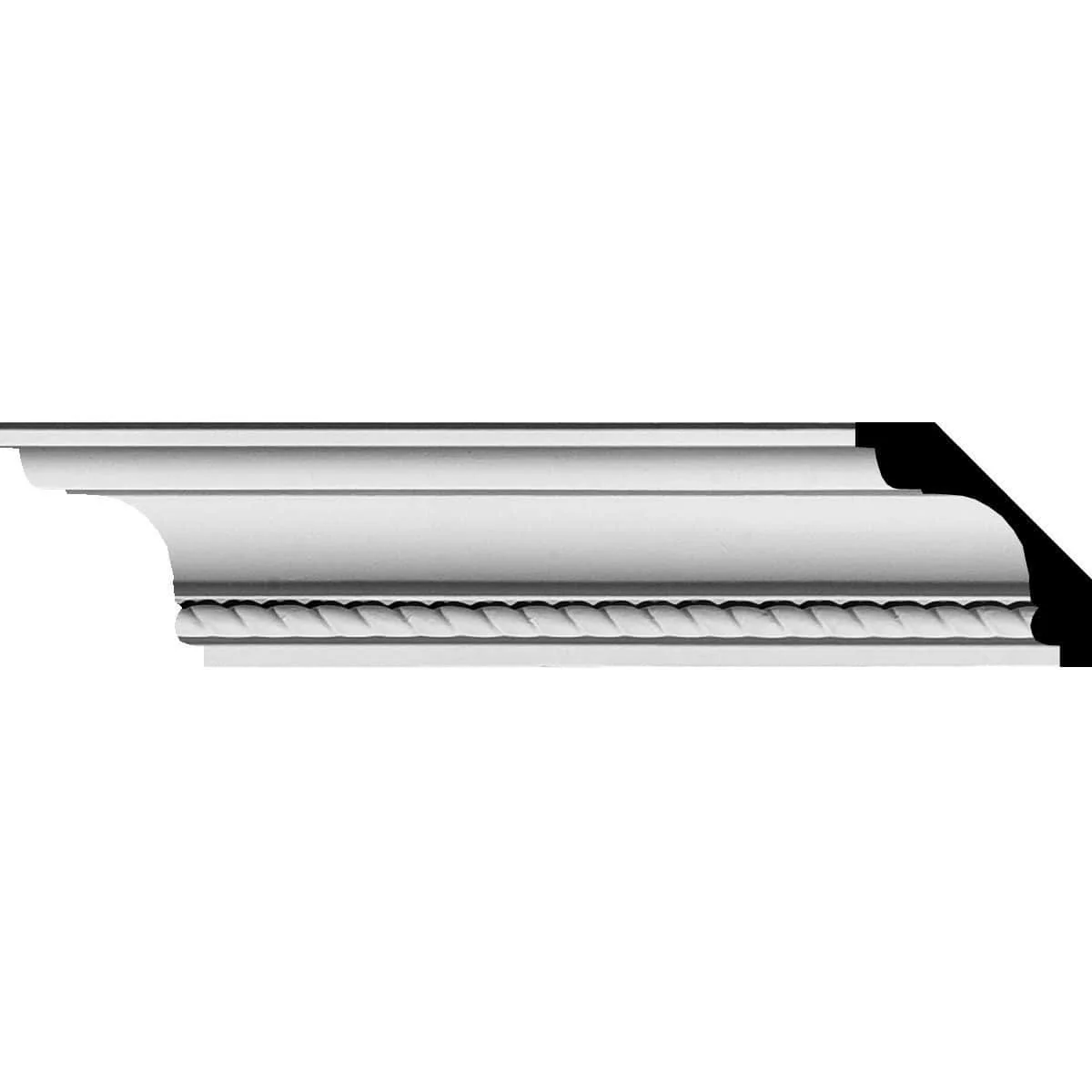 Leandros Rope Crown Moulding, 2"H x 2 1/4"P x 3 1/8"F x 94 1/2"L