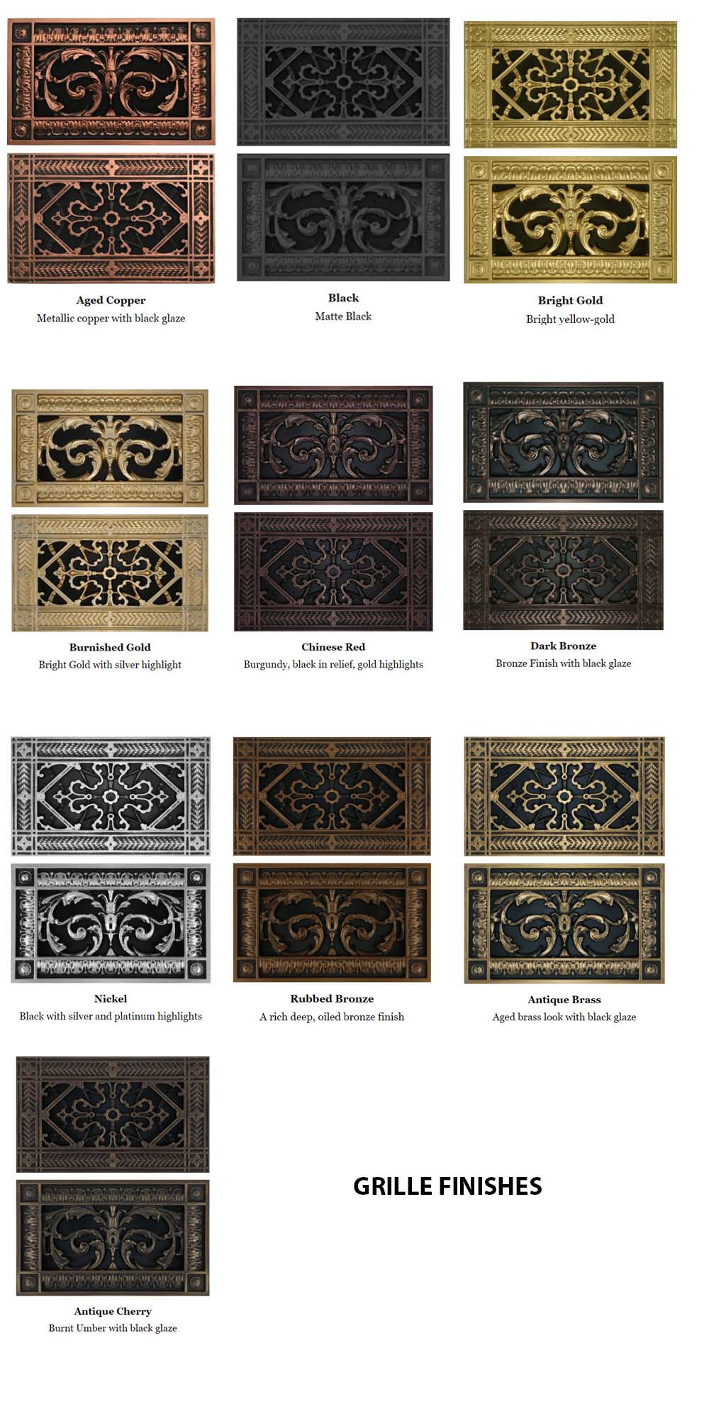 Louis XIV style grille for Duct Size of 12"- Please allow 1-2 weeks. - Image 10
