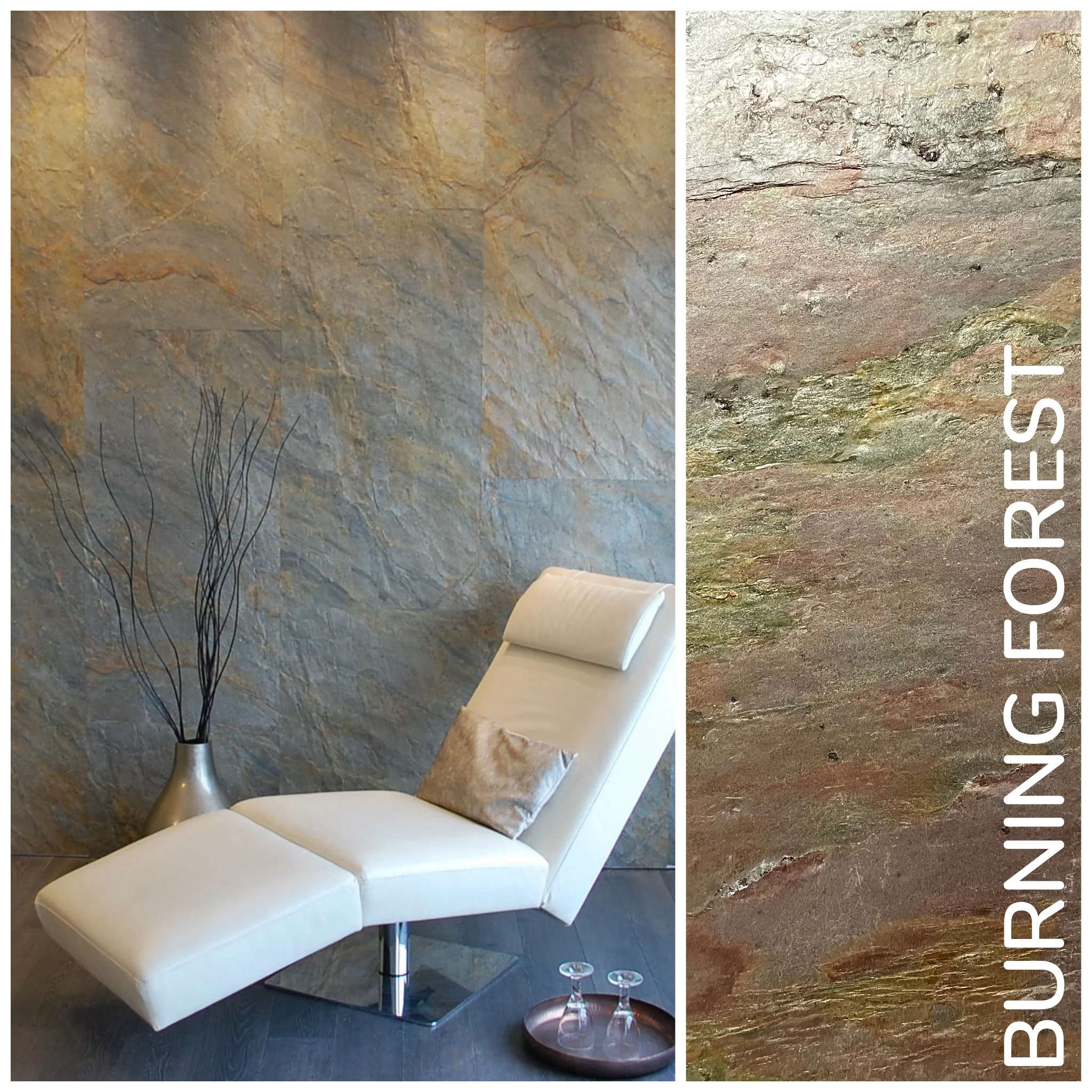 Burning Forest, Natural Slate Veneer - Sample Sheet (11" L x 4" W) - Image 5