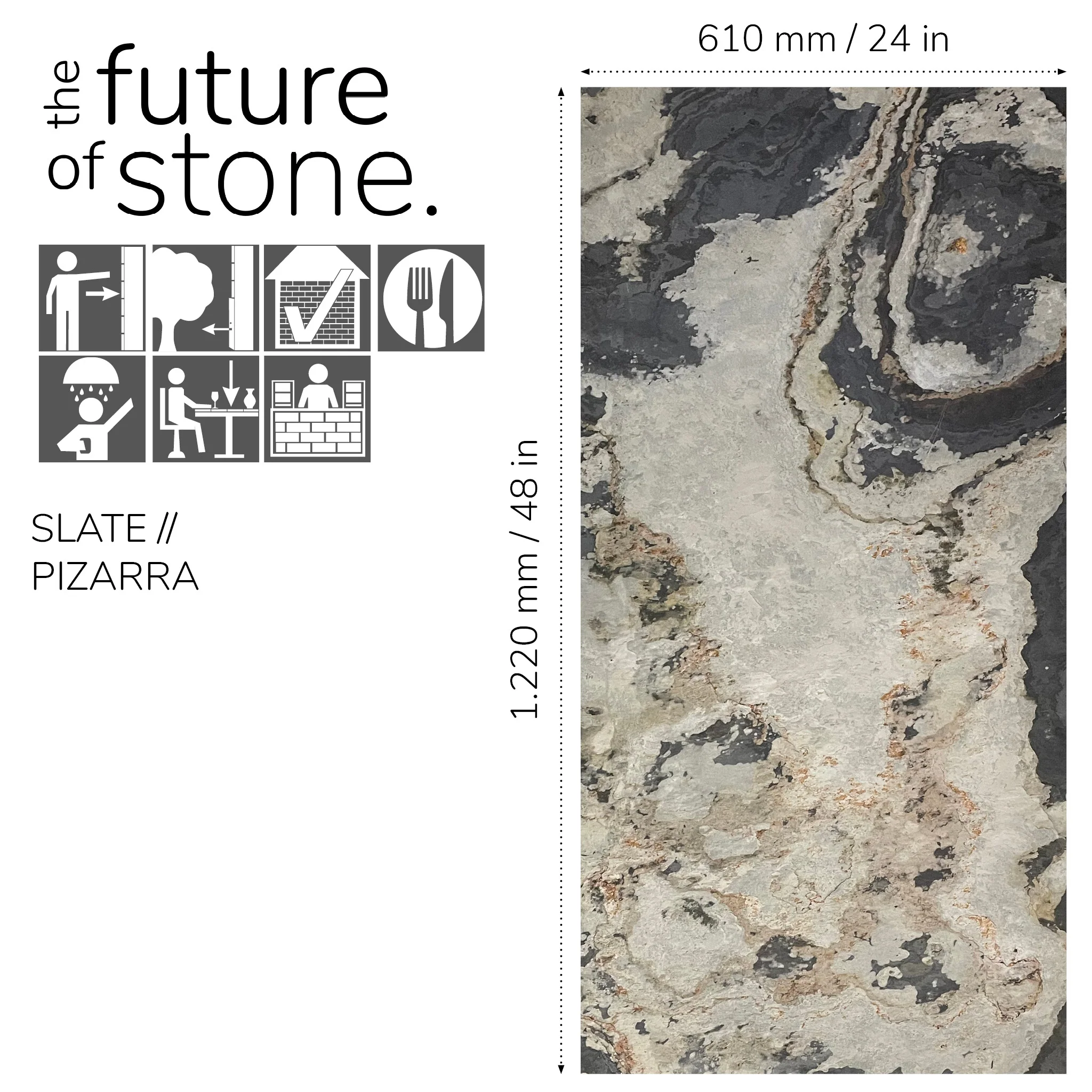 Rustique, Natural Slate Veneer - 24" W x 48" L - Sold By Panel - Image 4