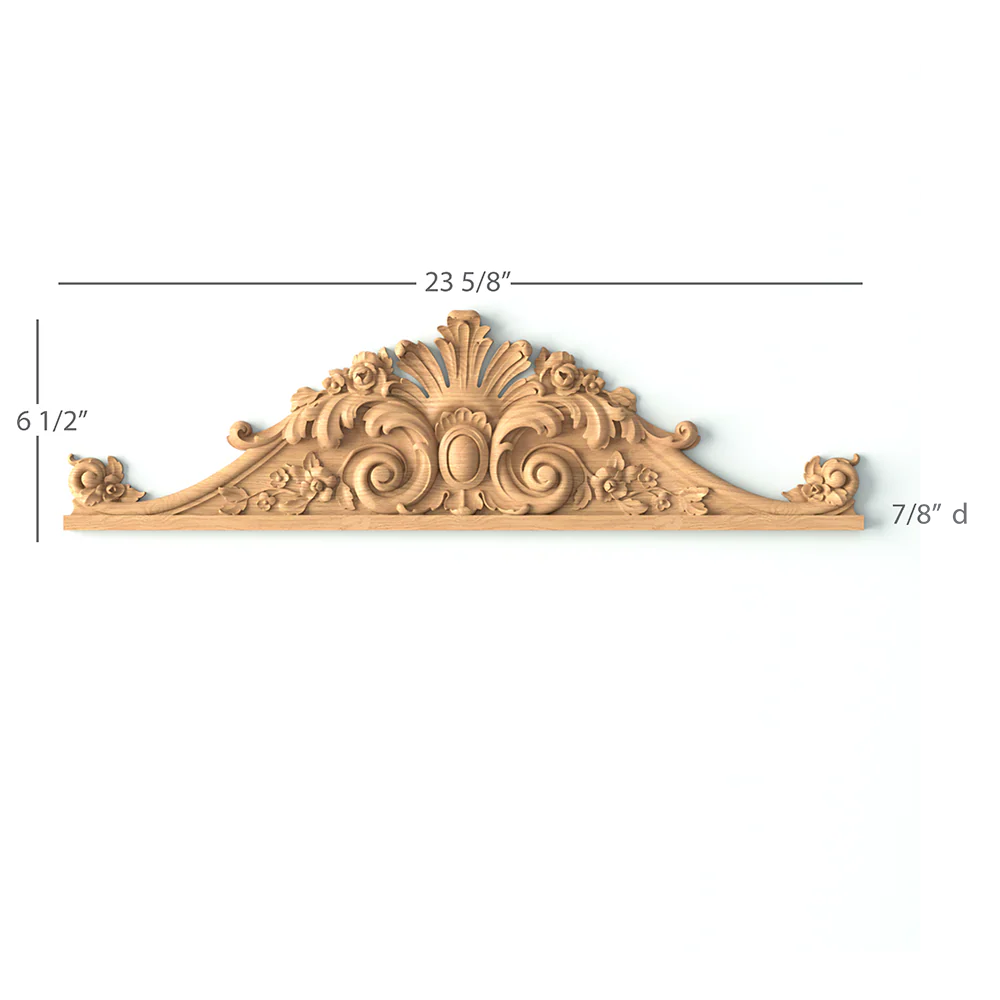 Majestic Pediment, 23 5/8"w x 6 1/2"h x 7/8"d