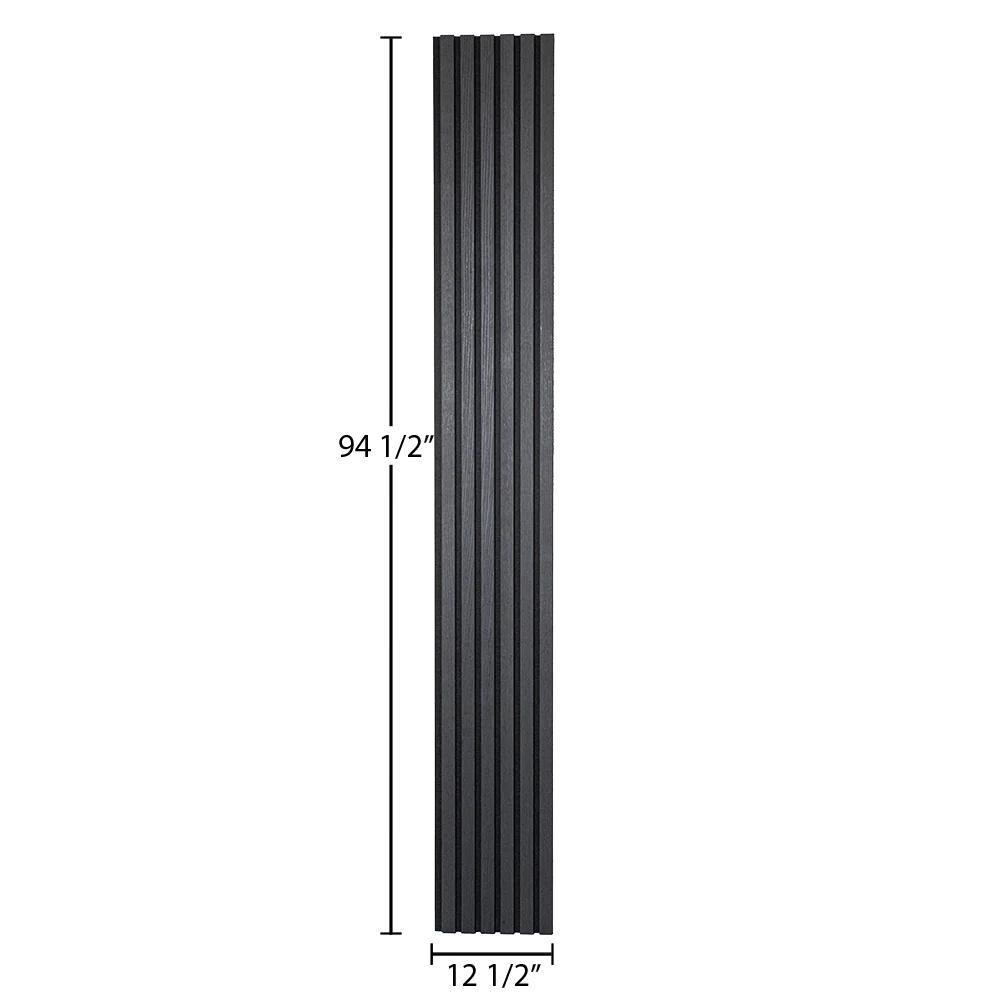 Matte Black Oak Acoustic Panel, Varnished Wood - ( 1" Wide Slats ) - Sold 2 Panels Per Carton - Image 9