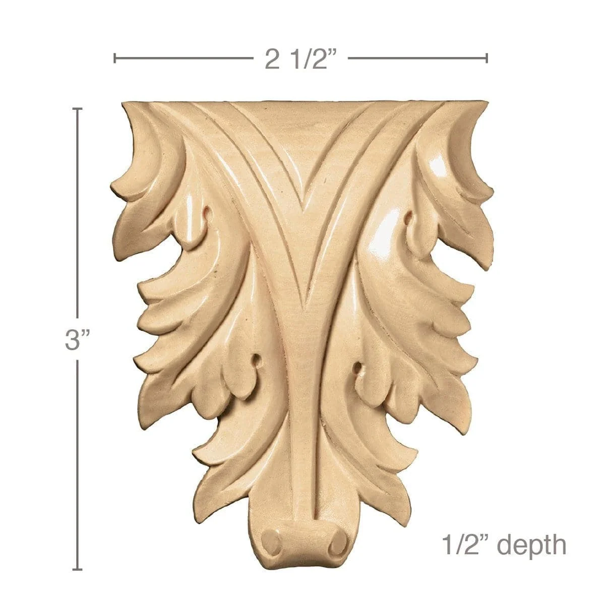 Extra Small Acanthus Leaf, (Sold 2 per card, Fits CRV5582), 2 1/2''w x 3''h x 1/2''d