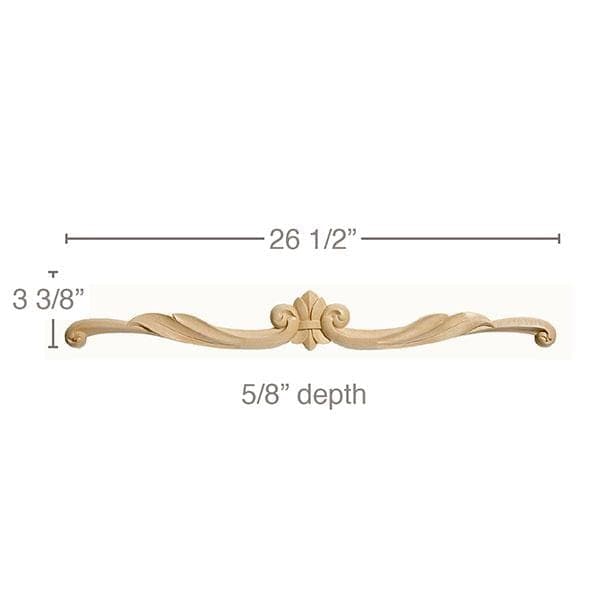 Medium Acanthus Valance, 26 1/2"w x 3 3/8"h x 5/8"d
