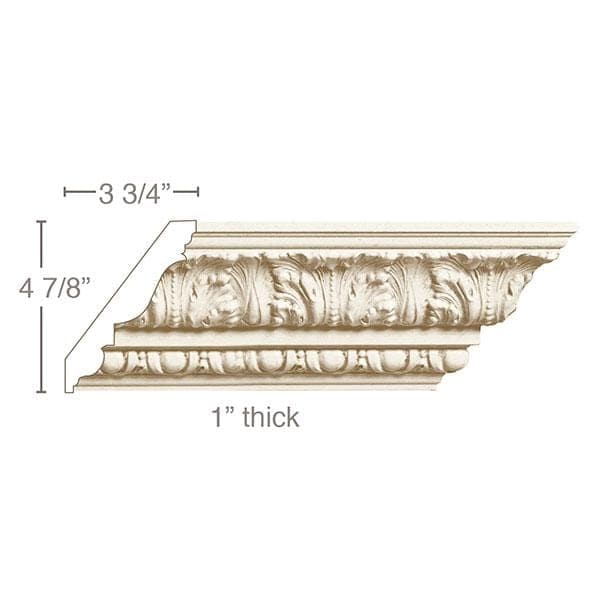 Medium Acanthus with Egg and Dart, 6''w x 1''d