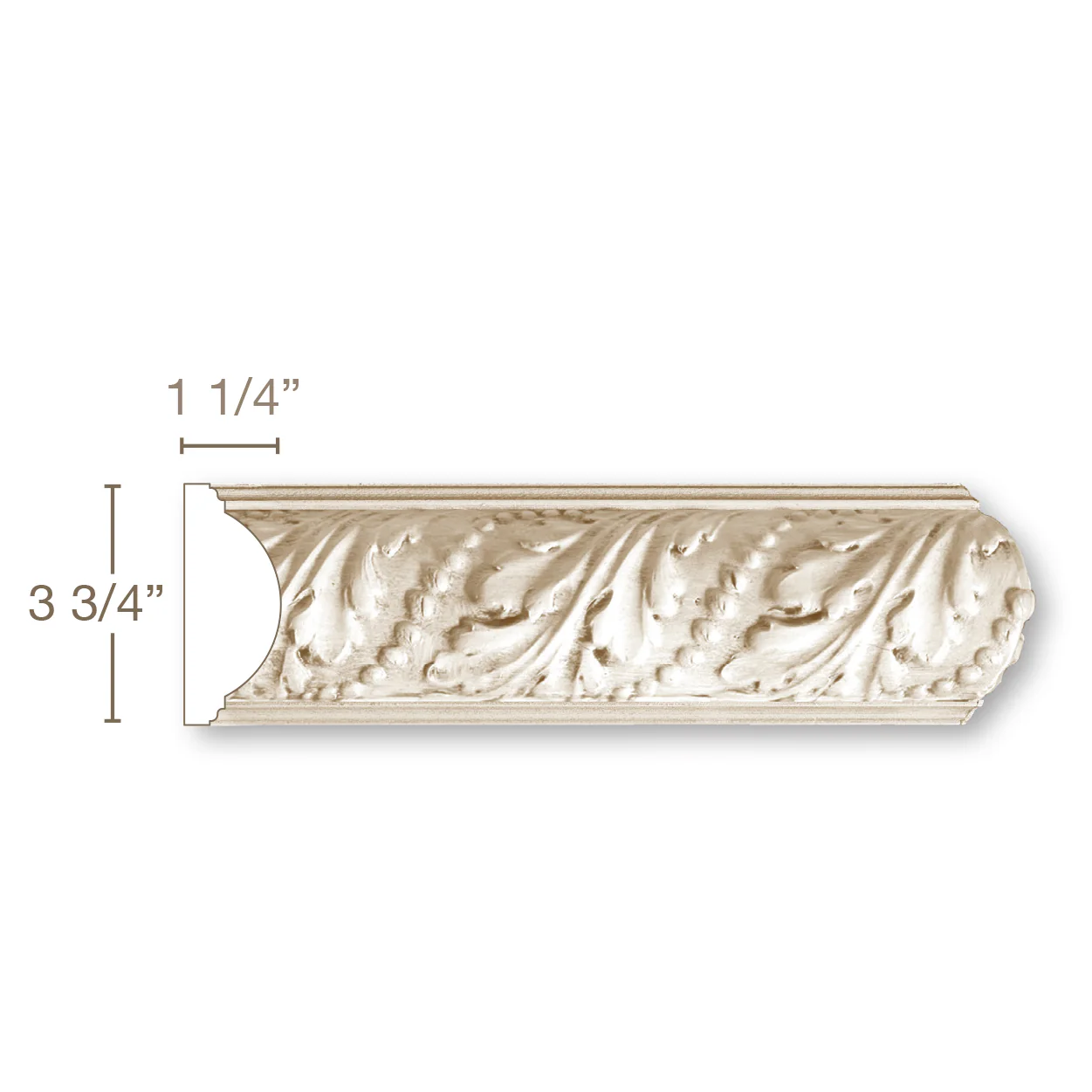 Medium Acanthus with Pearls Mon Reale, Poplar  Repeat 4-1/2", 1-1/4" X 3-3/4"