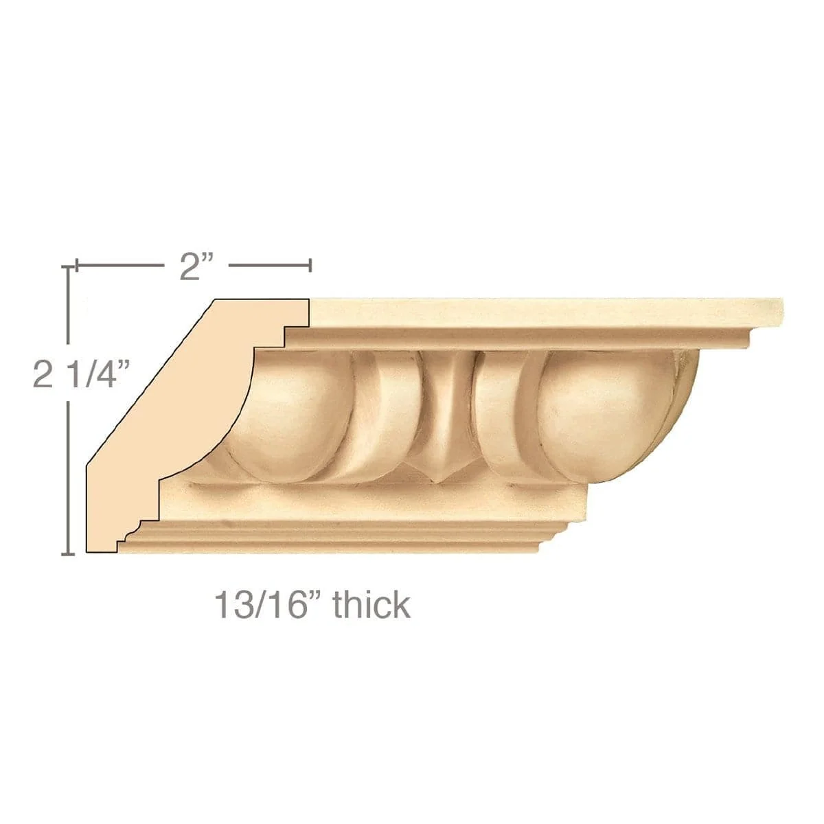 Medium Egg and Dart Crown (Repeats 2 3/4), 3''w x 13/16''d x 8' length, Resin is priced per 8' length