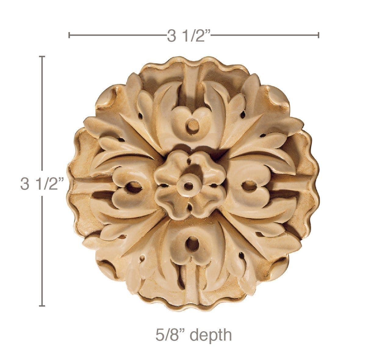 Medium Round Rosette (Sold 2 per card), 3 1/2''w x 3 1/2''h x 5/8''d